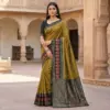 Mb 6134 Silk Blend Pochampalli Ikkat Saree Collection
