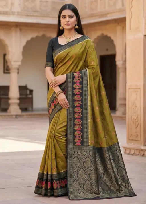 Mb 6134 Silk Blend Pochampalli Ikkat Saree Collection