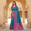 Mb 6134 Silk Blend Pochampalli Ikkat Saree Collection