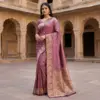 Mb 8 Satin Silk Golden Butta Woven Saree Collection