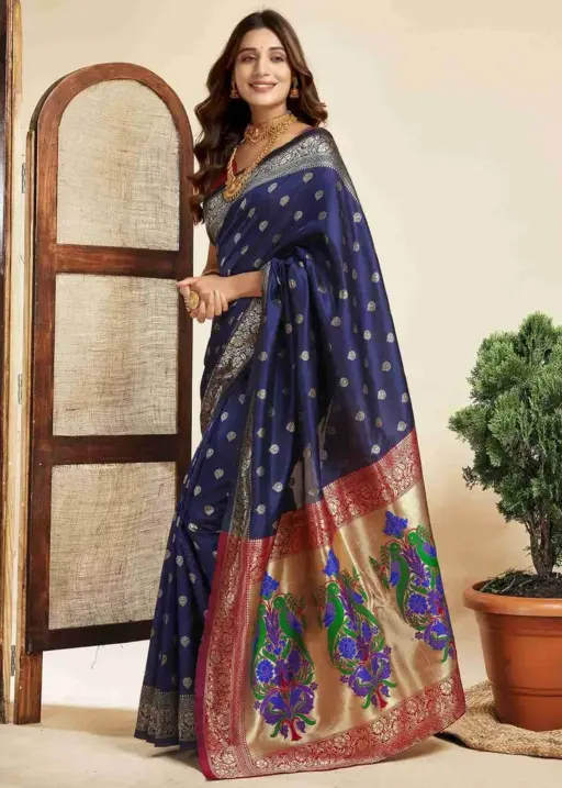 P 204 Silk Woven Work Fancy Saree Collection