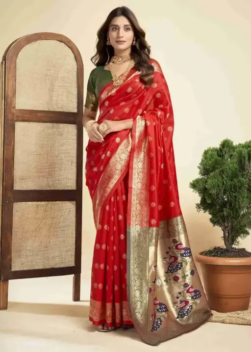 P 205 Silk Woven Work Festival Wear Saree Collection