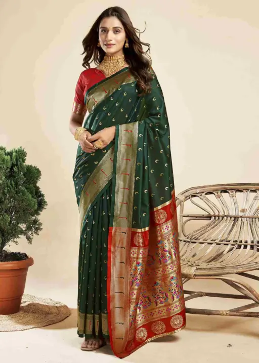 P 206 Silk Woven Work Traditional Wear Saree Collection