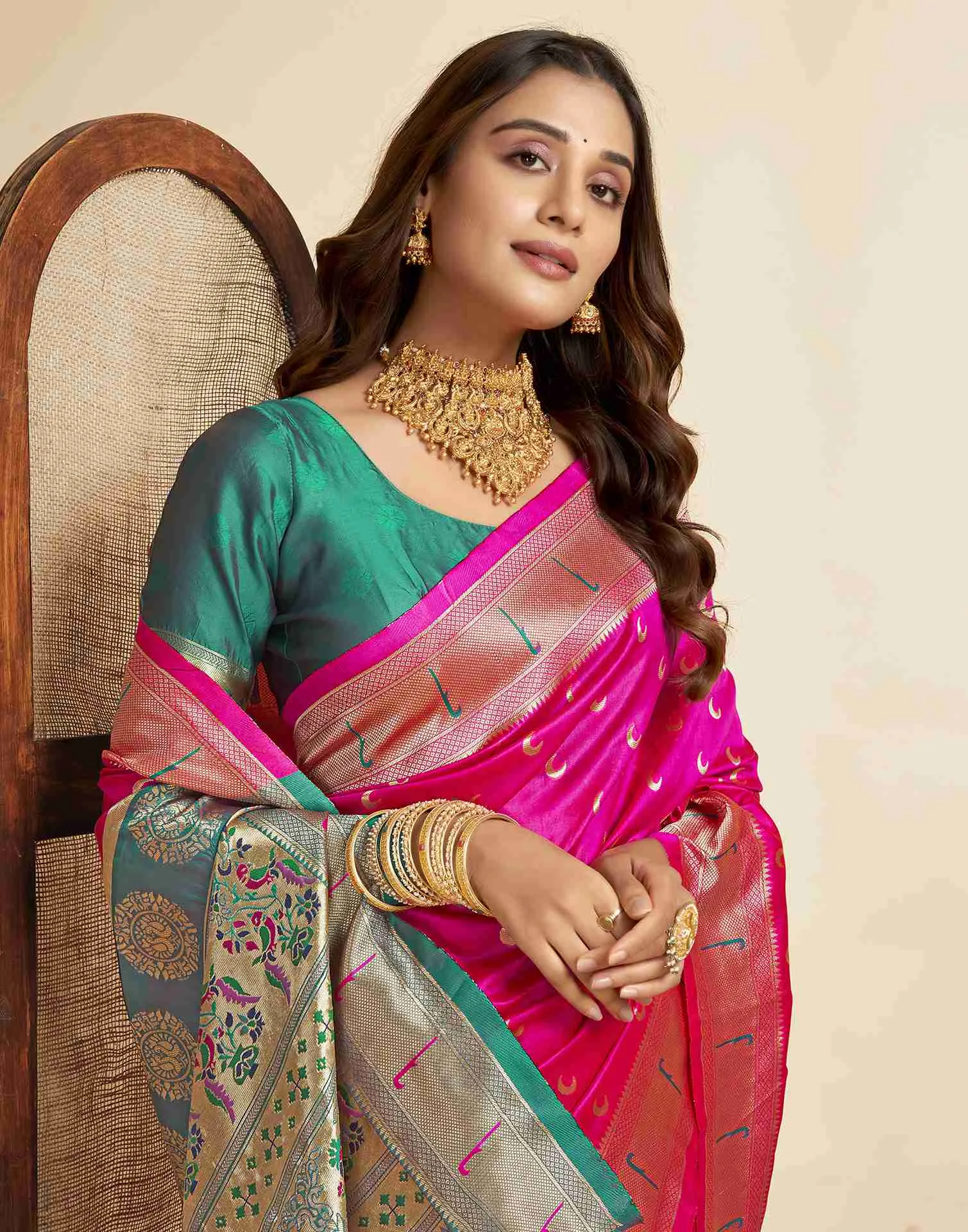 P 206 Silk Woven Work Traditional Wear Saree Collection