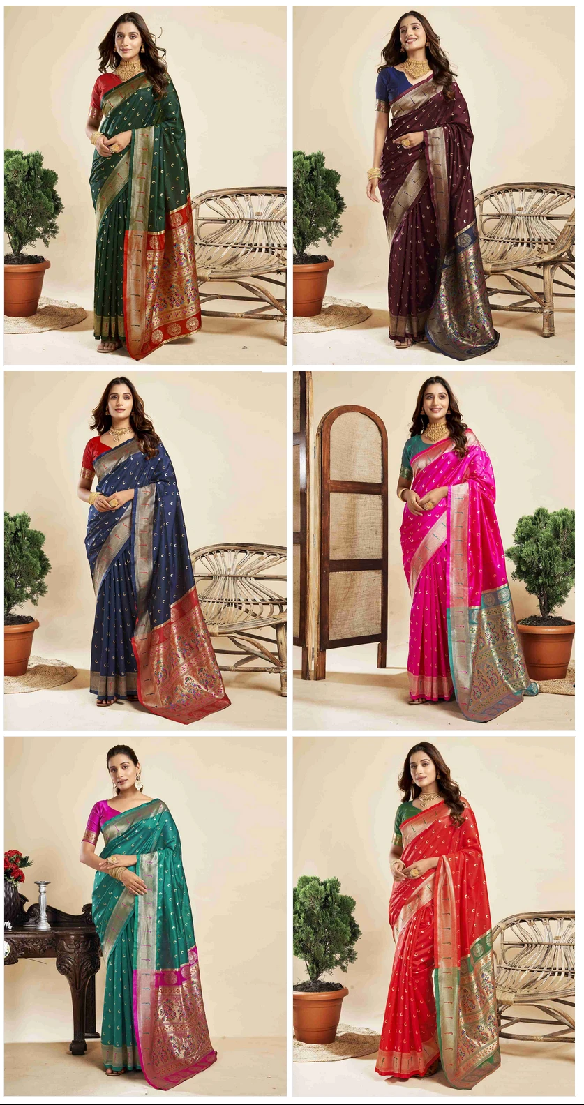 P 206 Silk Woven Work Traditional Wear Saree Collection