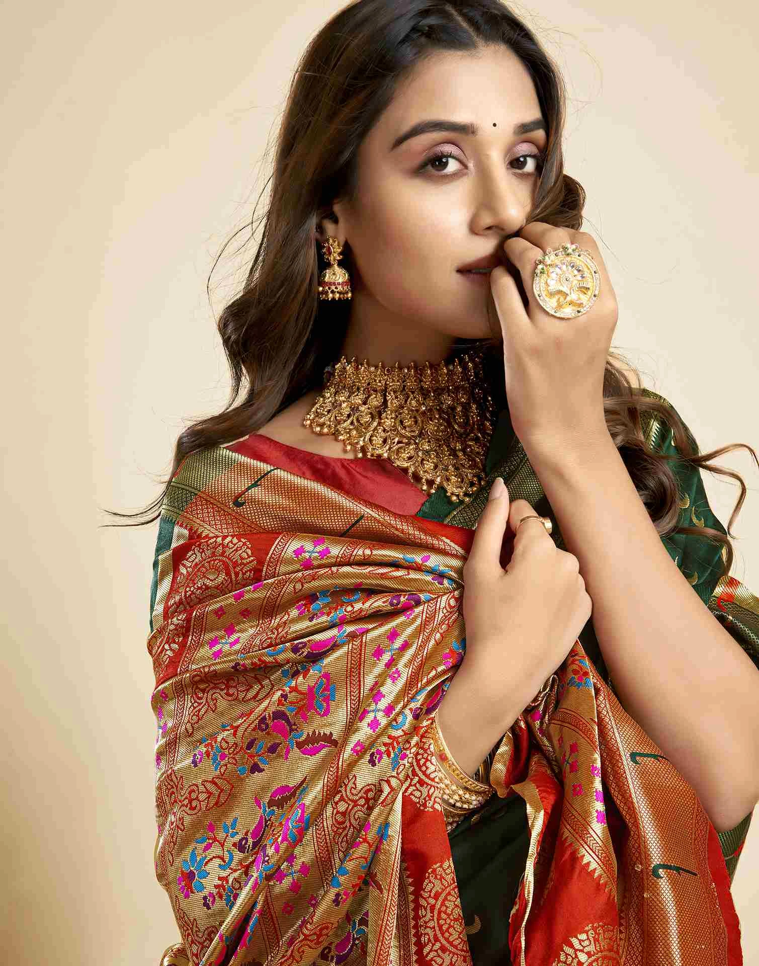 P 206 Silk Woven Work Traditional Wear Saree Collection