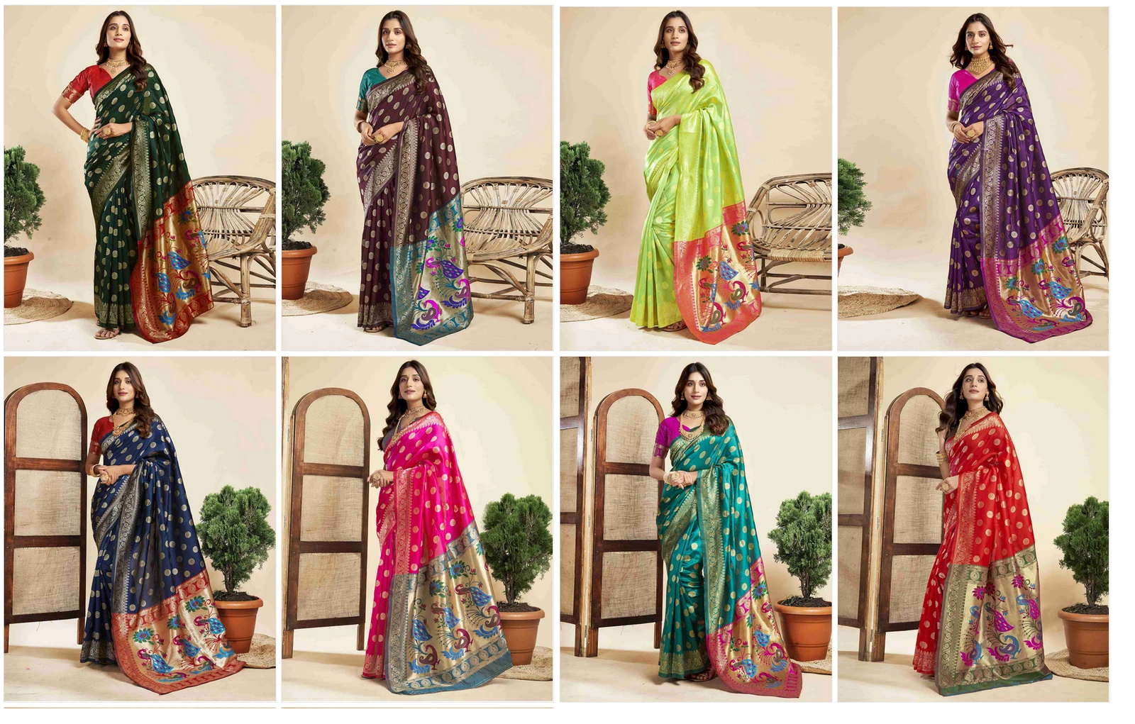 P 207 Silk Woven Work Traditional Wear Saree Collection