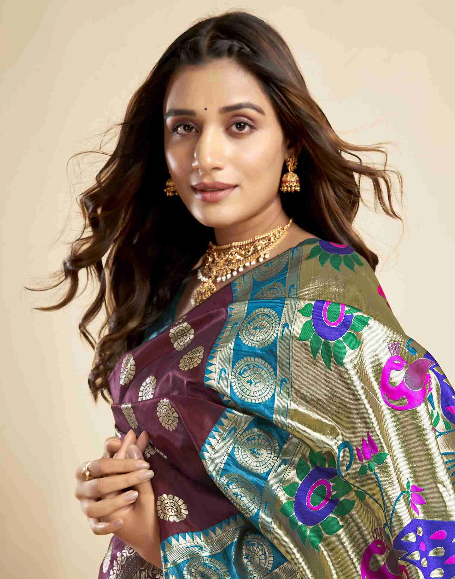 P 207 Silk Woven Work Traditional Wear Saree Collection