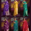 Rajtex Kanthkala Indigo Satin Silk Festival Wear Saree Collection