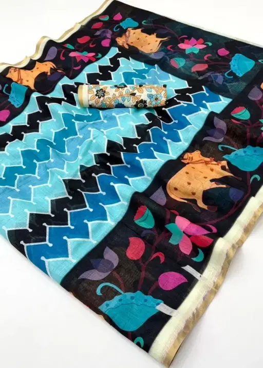 Rajyog Leena 346001 to 346007 Soft Linen Zari Border Fancy Saree Collection