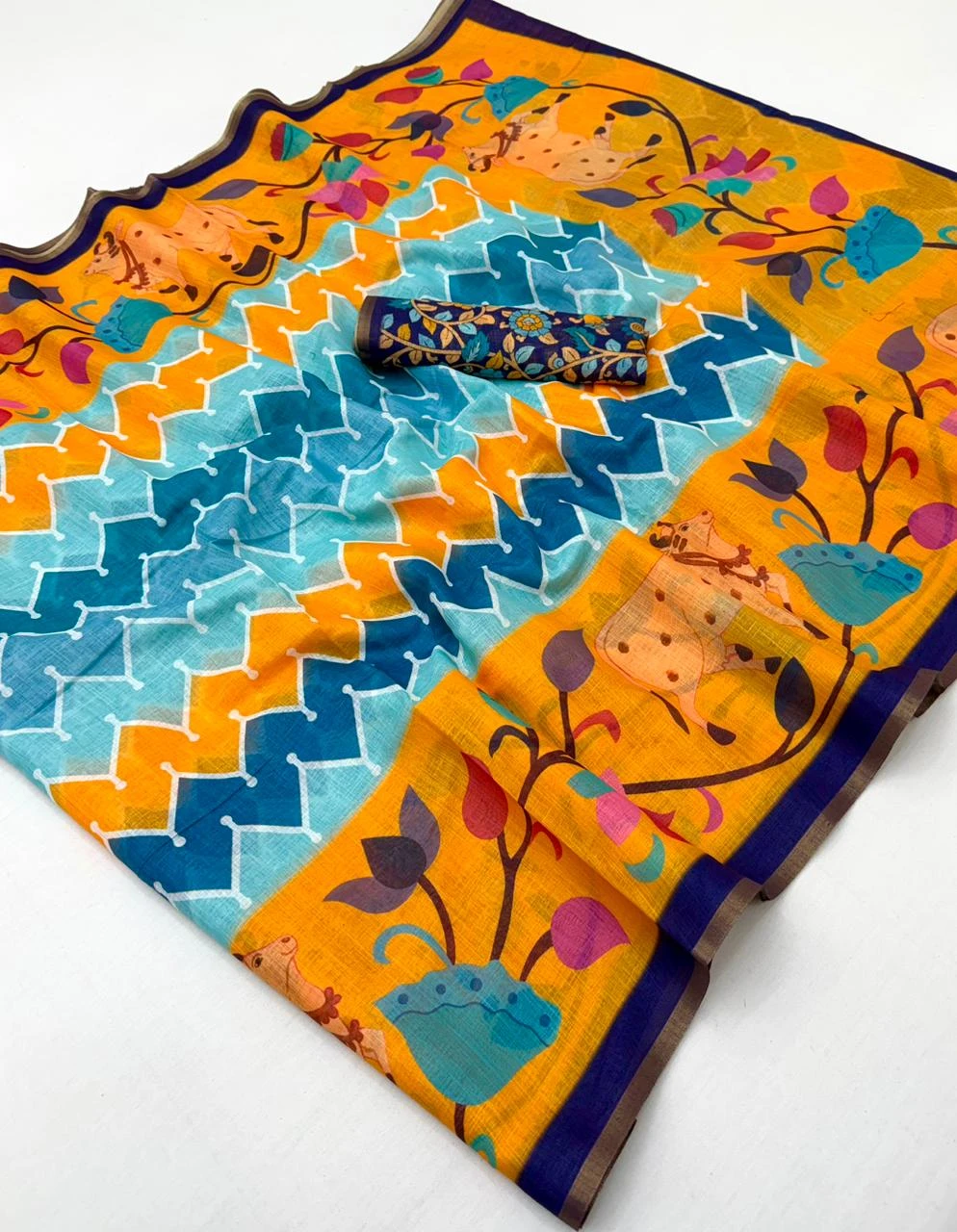 Rajyog Leena 346001 to 346007 Soft Linen Zari Border Fancy Saree Collection