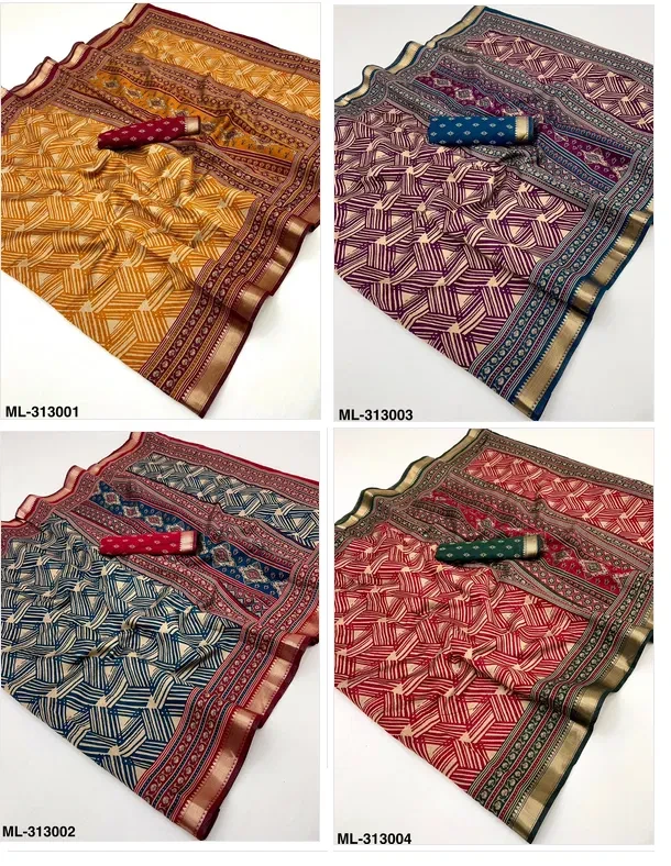 Rajyog Mul Cotton 313001 to 04 Unique Printed Saree Collection