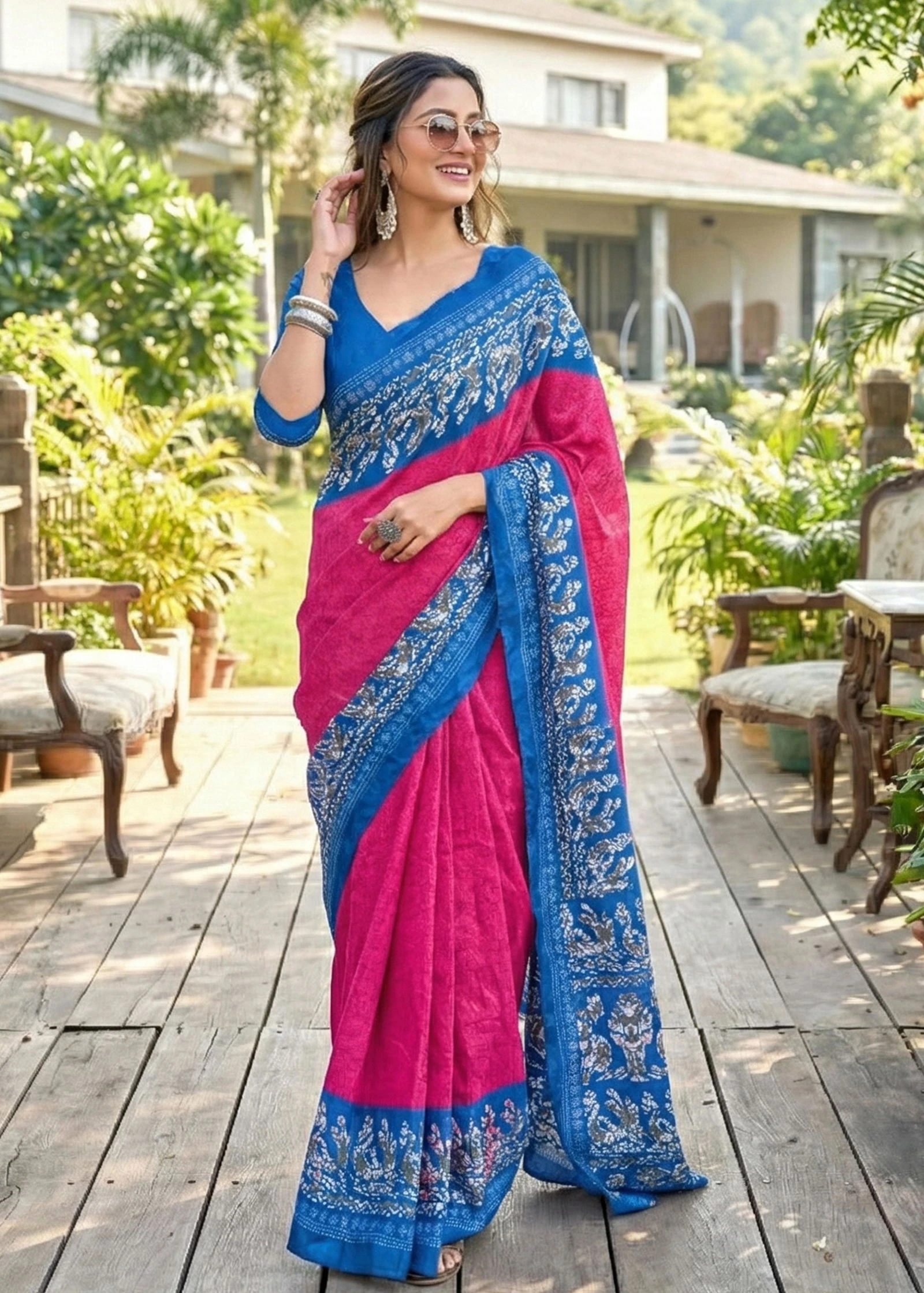 Scdf Batik a Cotton Block Printed Saree Collection