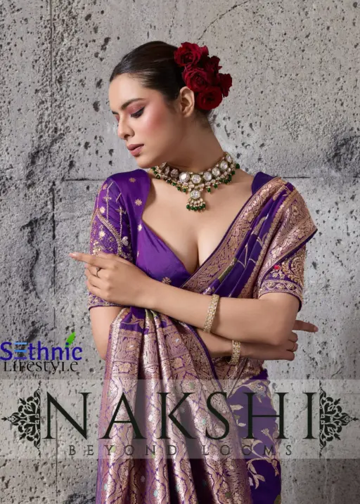 Sethnic Nakshi Banarasi Silk Sequence Work Saree Collection