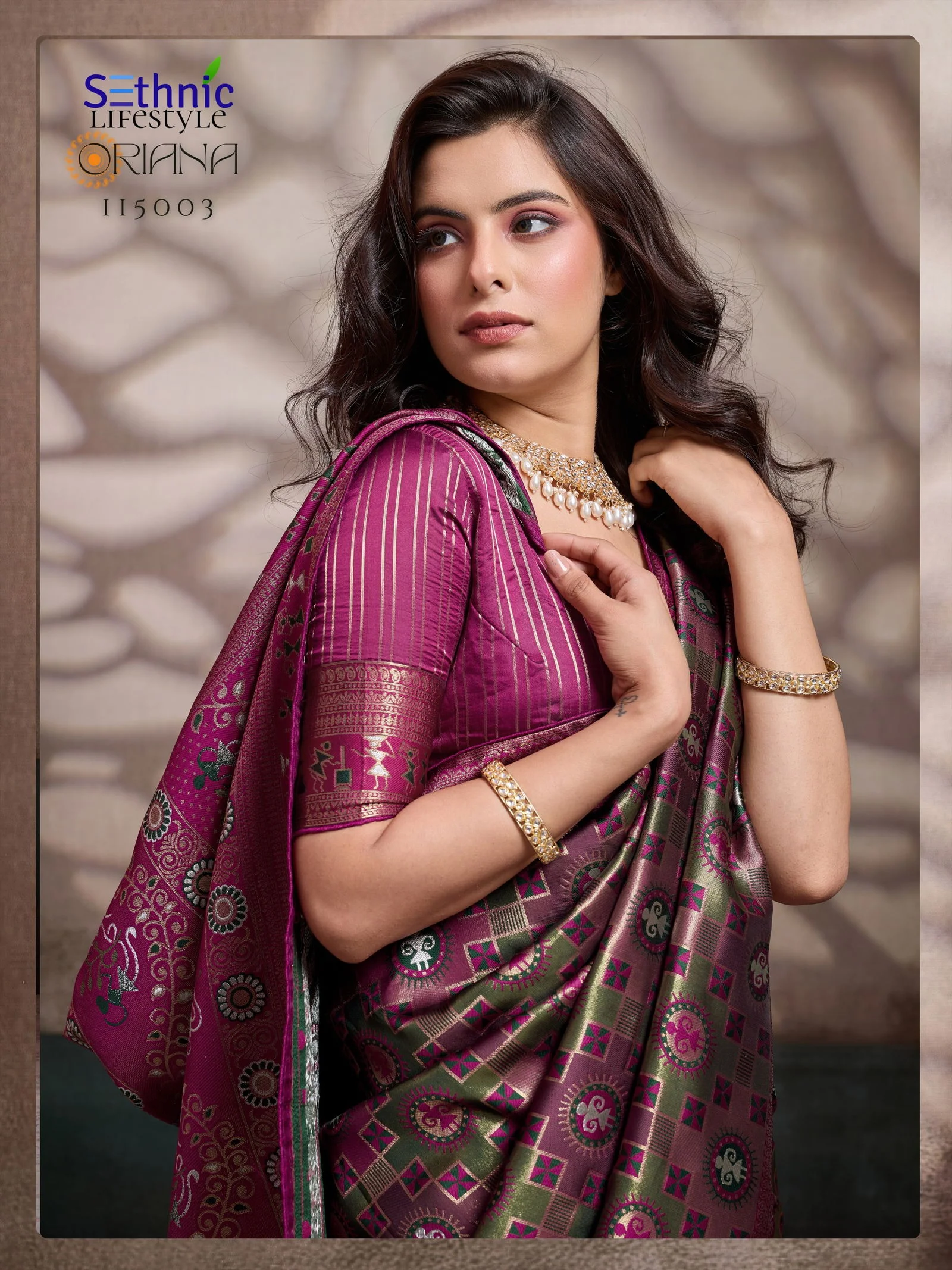 Sethnic Oriana Silk Meenakari Work Traditional Wear Saree Collection