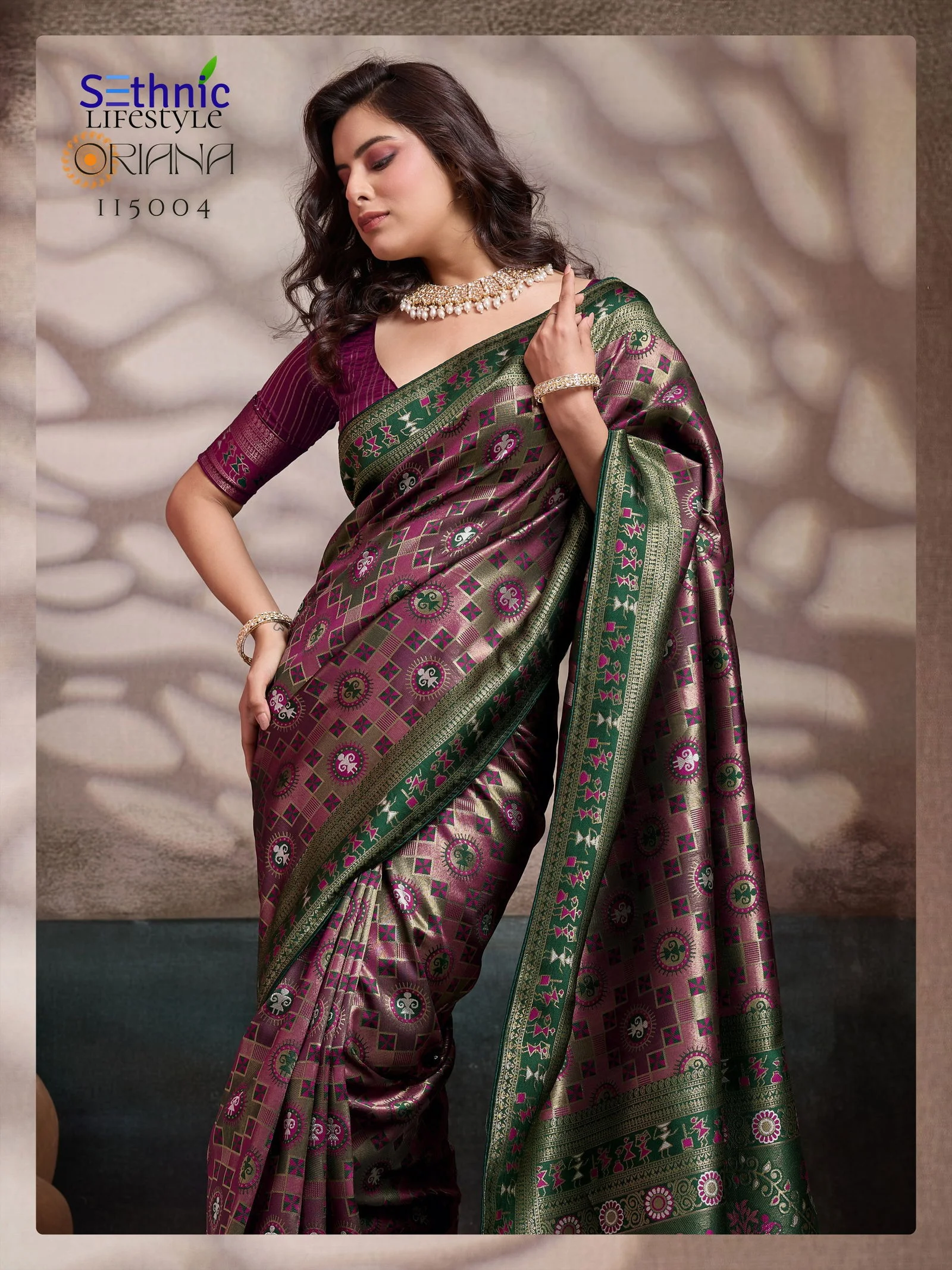 Sethnic Oriana Silk Meenakari Work Traditional Wear Saree Collection