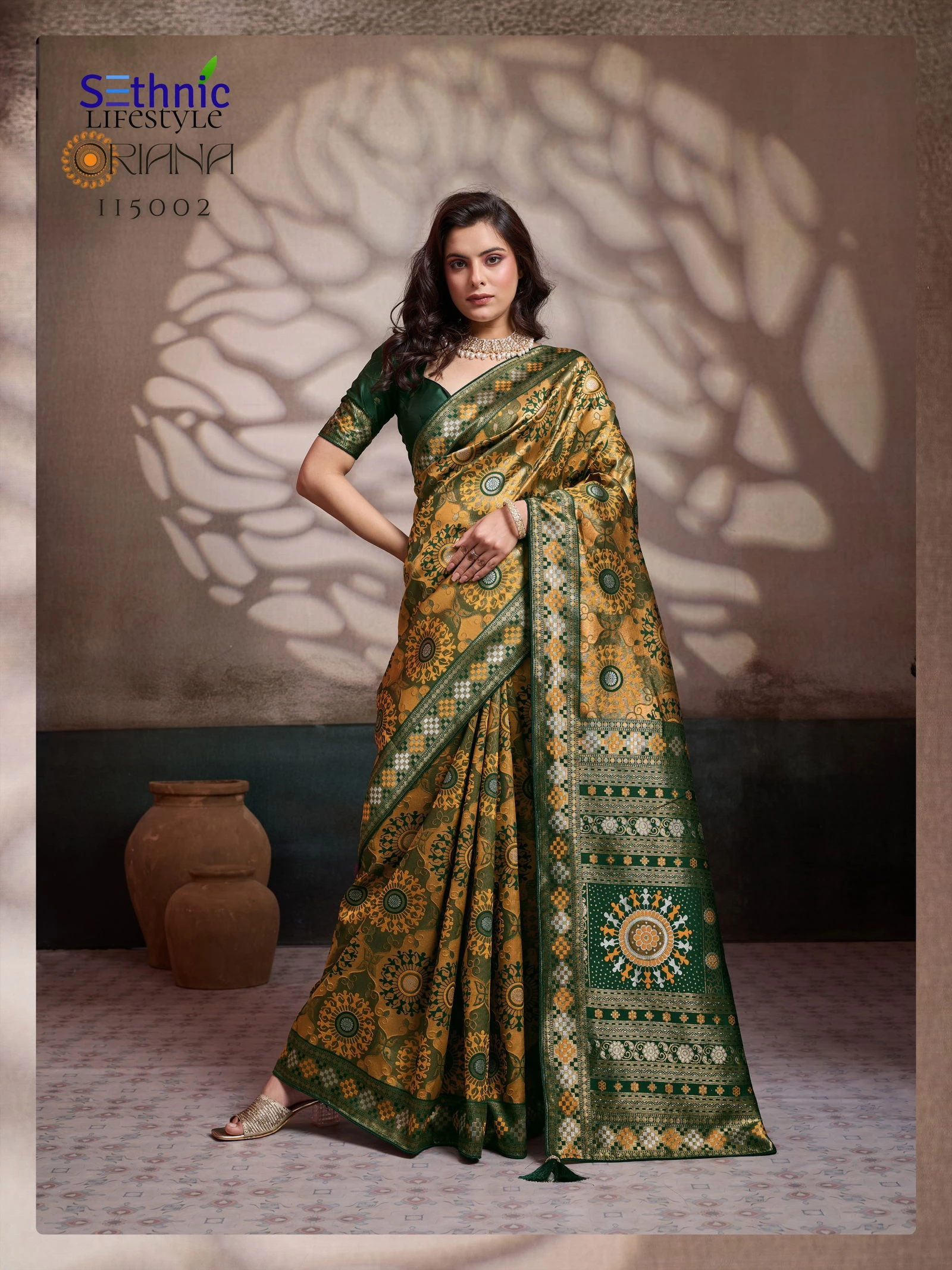 Sethnic Oriana Silk Meenakari Work Traditional Wear Saree Collection