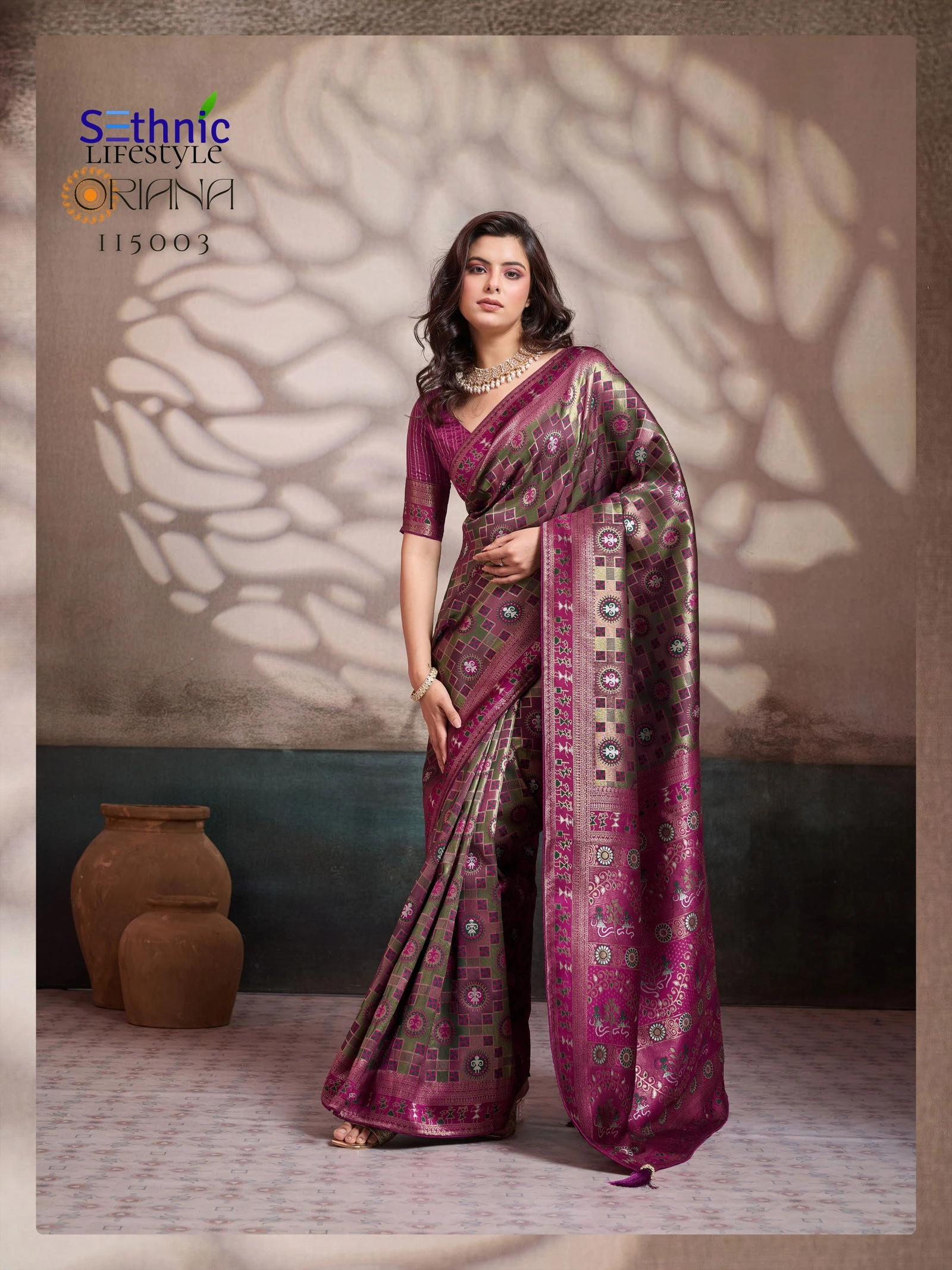 Sethnic Oriana Silk Meenakari Work Traditional Wear Saree Collection