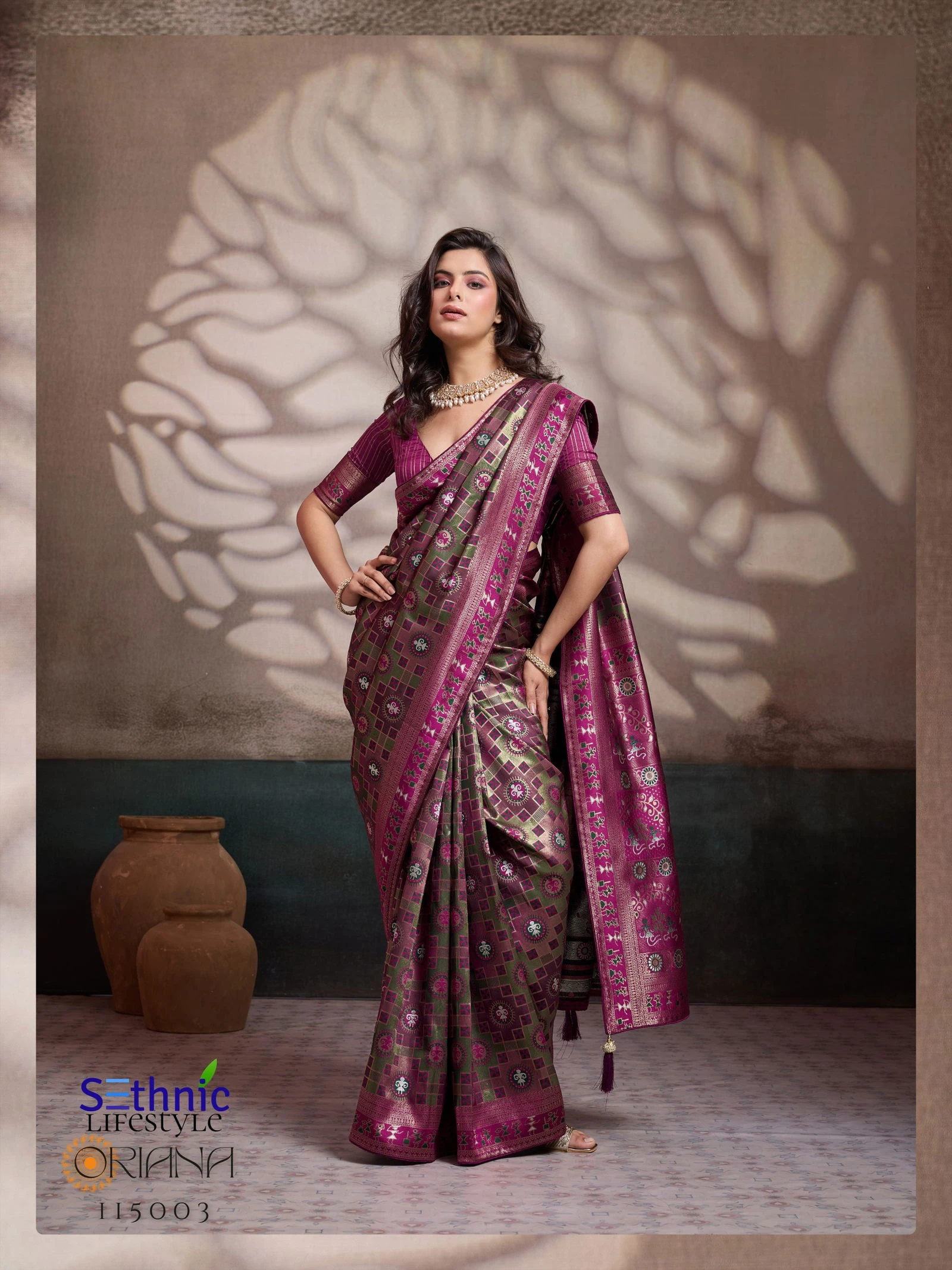 Sethnic Oriana Silk Meenakari Work Traditional Wear Saree Collection