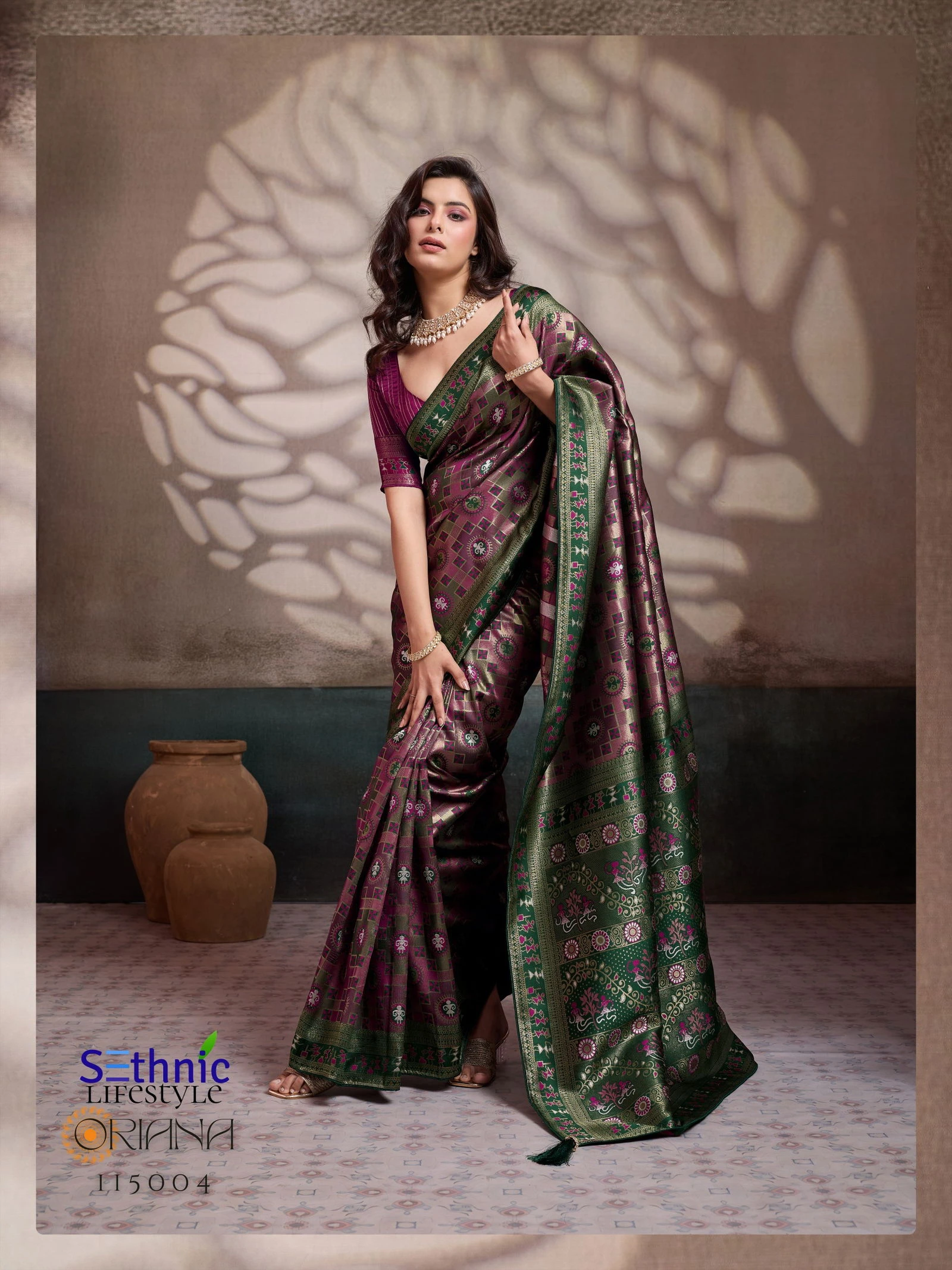 Sethnic Oriana Silk Meenakari Work Traditional Wear Saree Collection