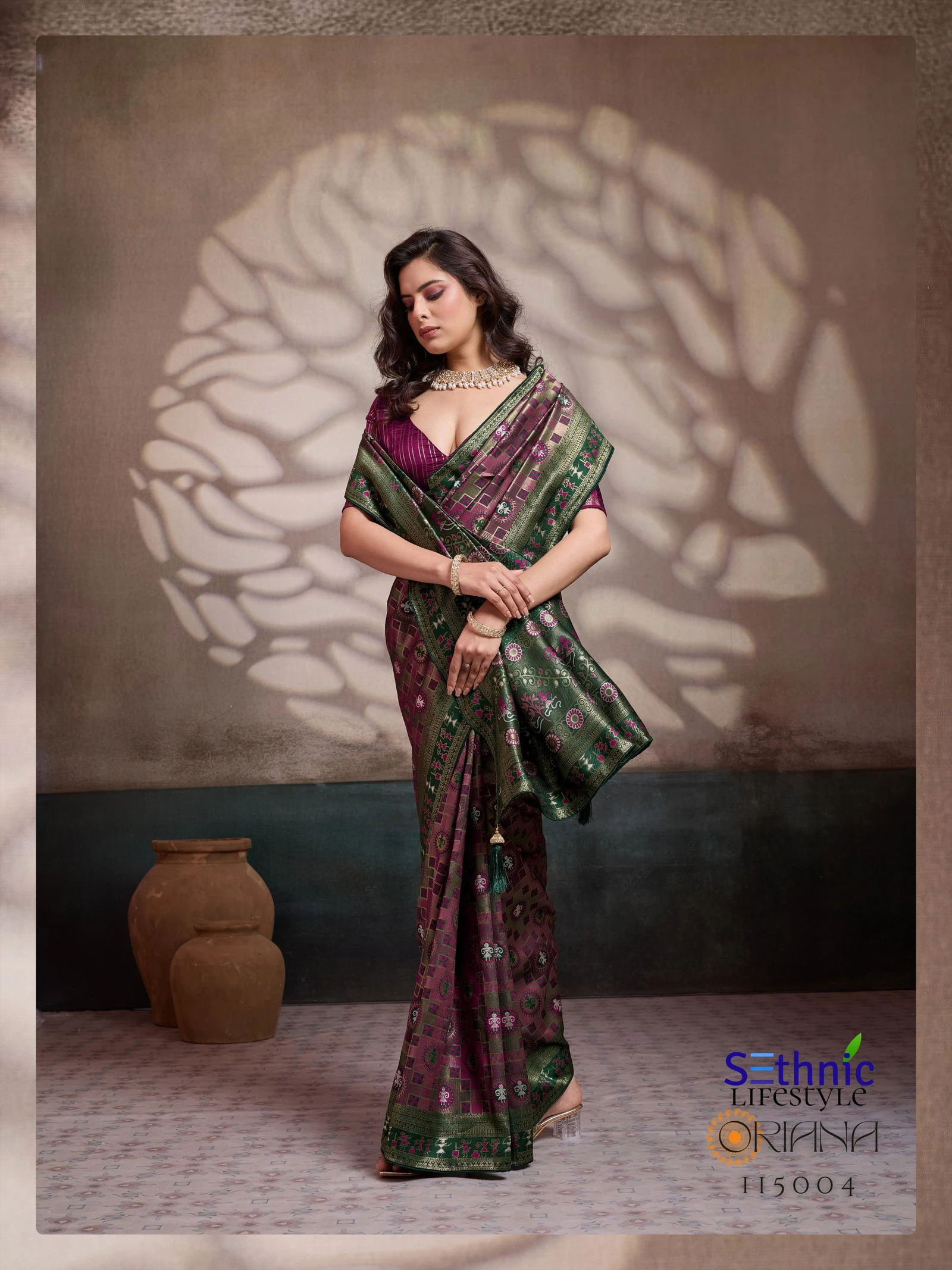 Sethnic Oriana Silk Meenakari Work Traditional Wear Saree Collection