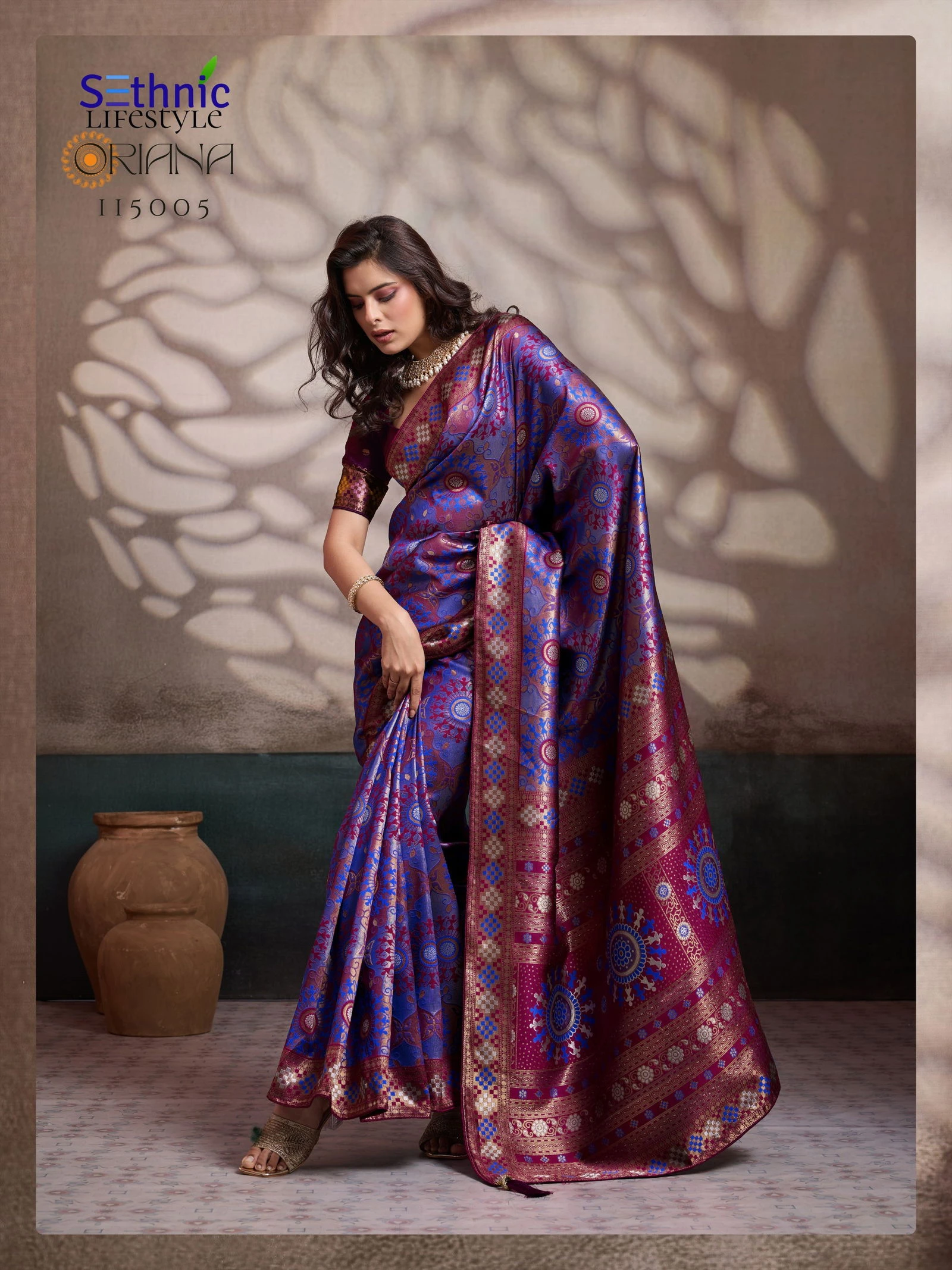 Sethnic Oriana Silk Meenakari Work Traditional Wear Saree Collection