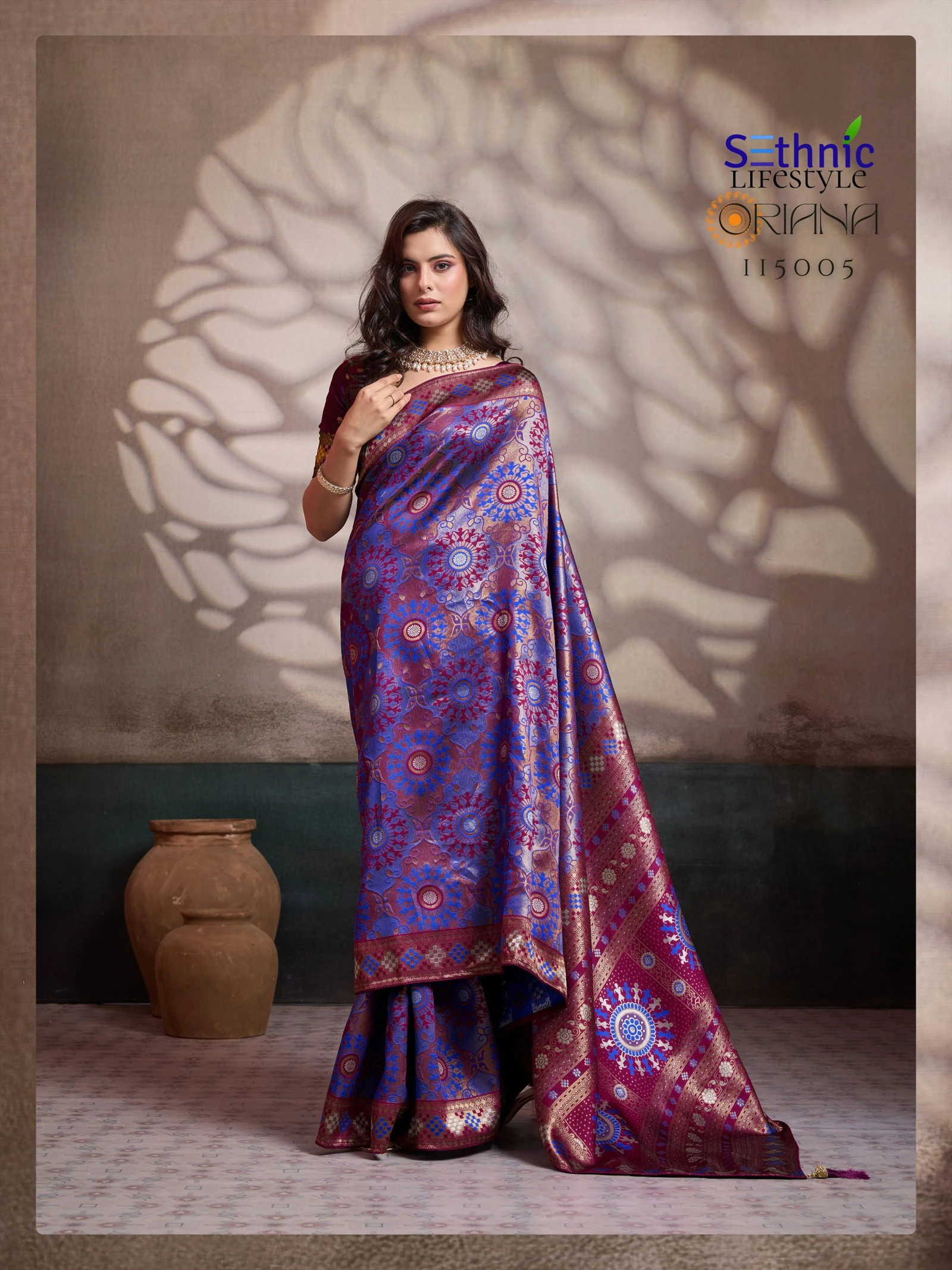 Sethnic Oriana Silk Meenakari Work Traditional Wear Saree Collection