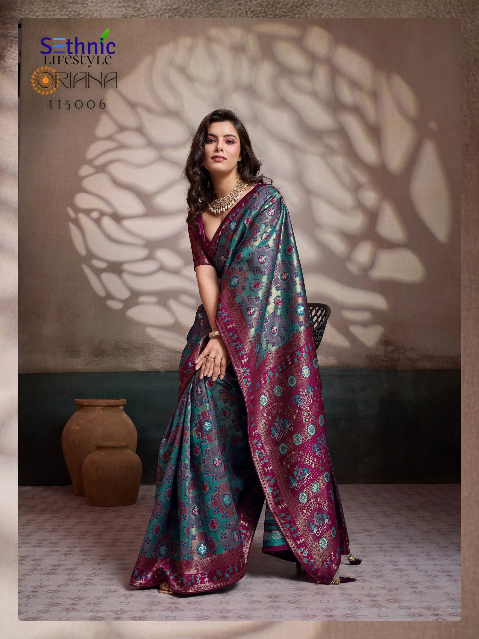 Sethnic Oriana Silk Meenakari Work Traditional Wear Saree Collection