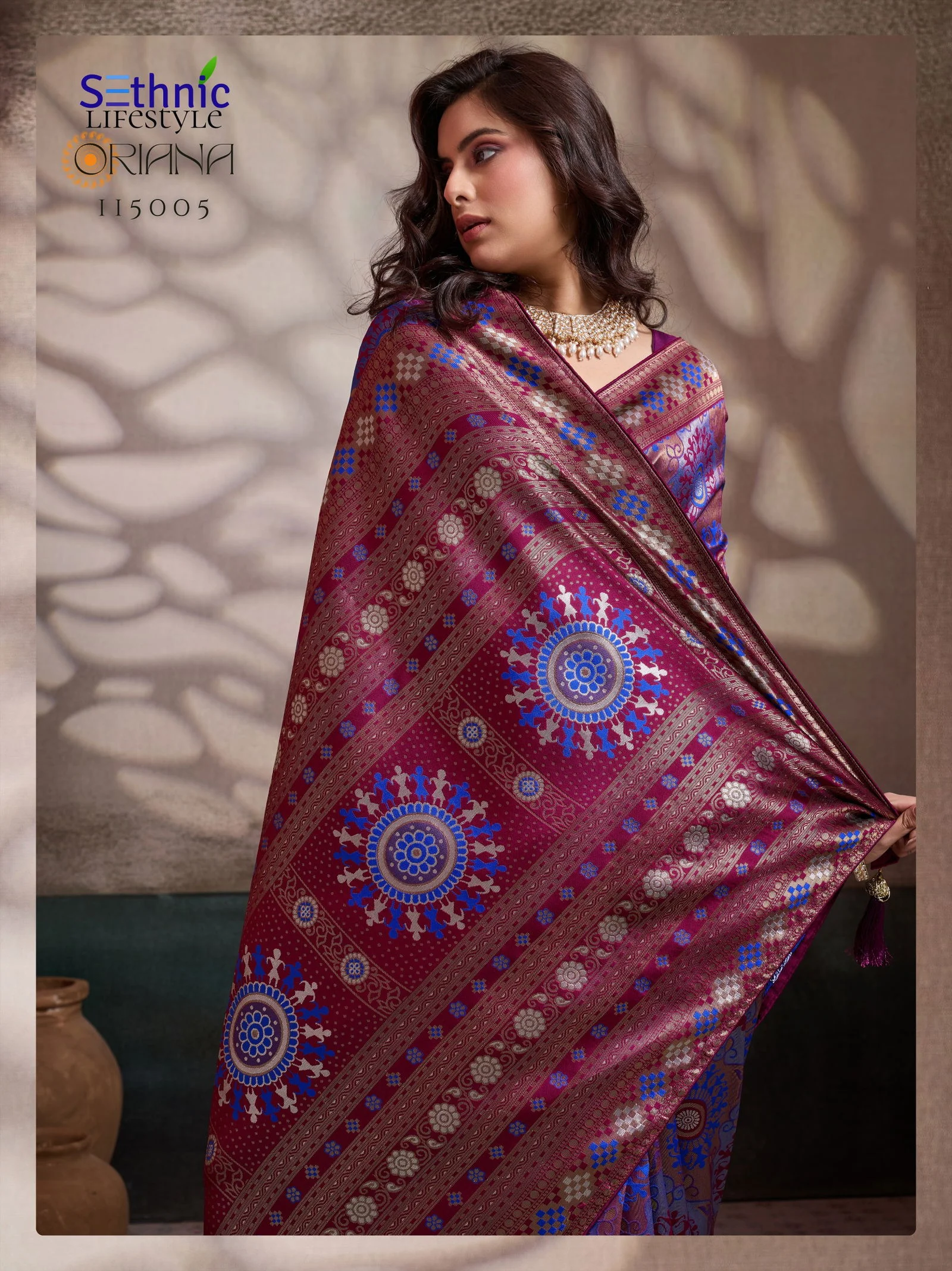 Sethnic Oriana Silk Meenakari Work Traditional Wear Saree Collection