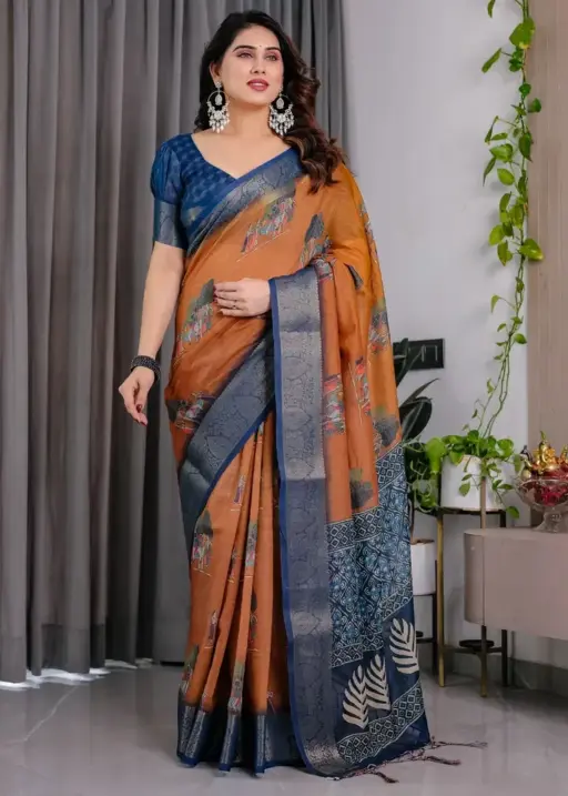 Shc Handloom Vol 1 Linen Floral Printed Saree Collection