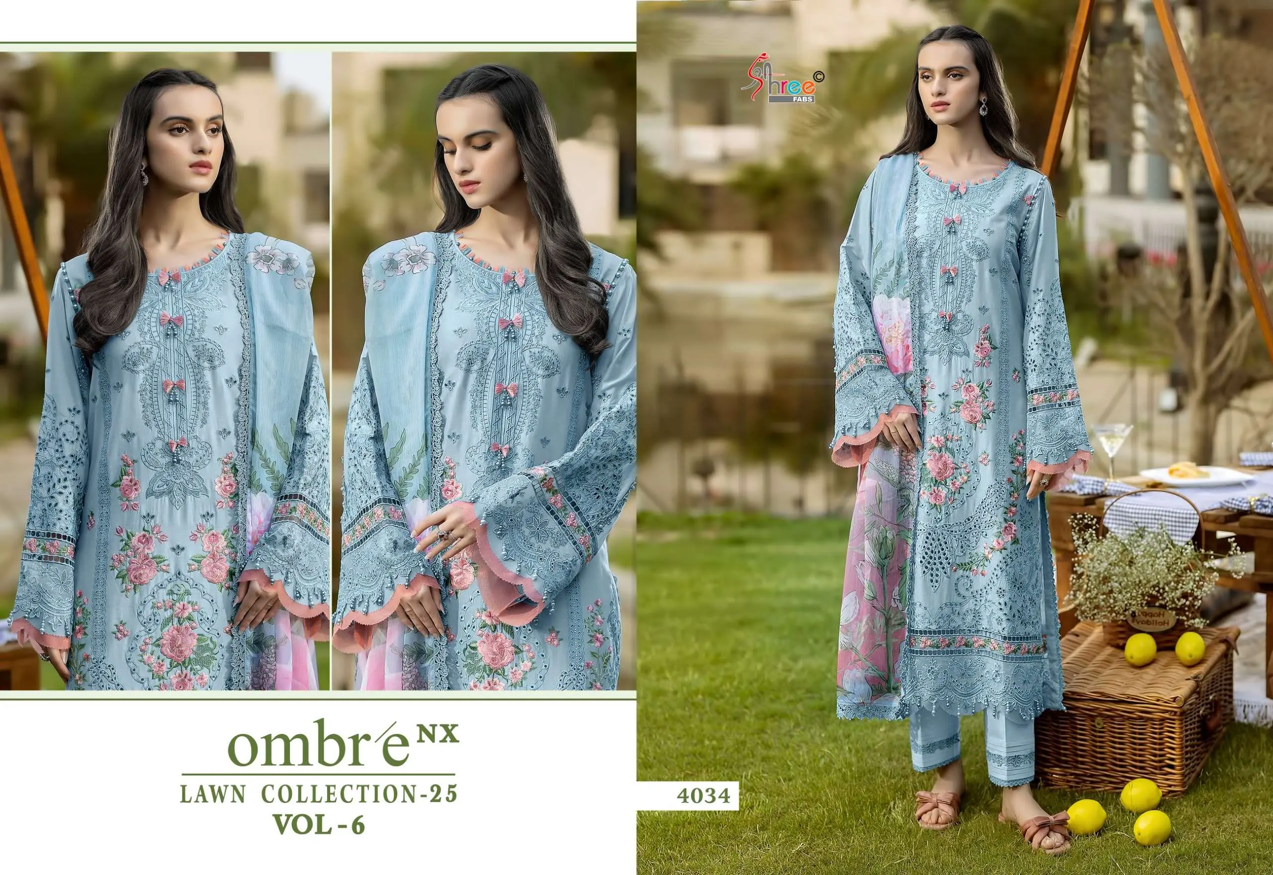 Shree Fab Ombre Lawn Collection 25 Vol 6 Nx