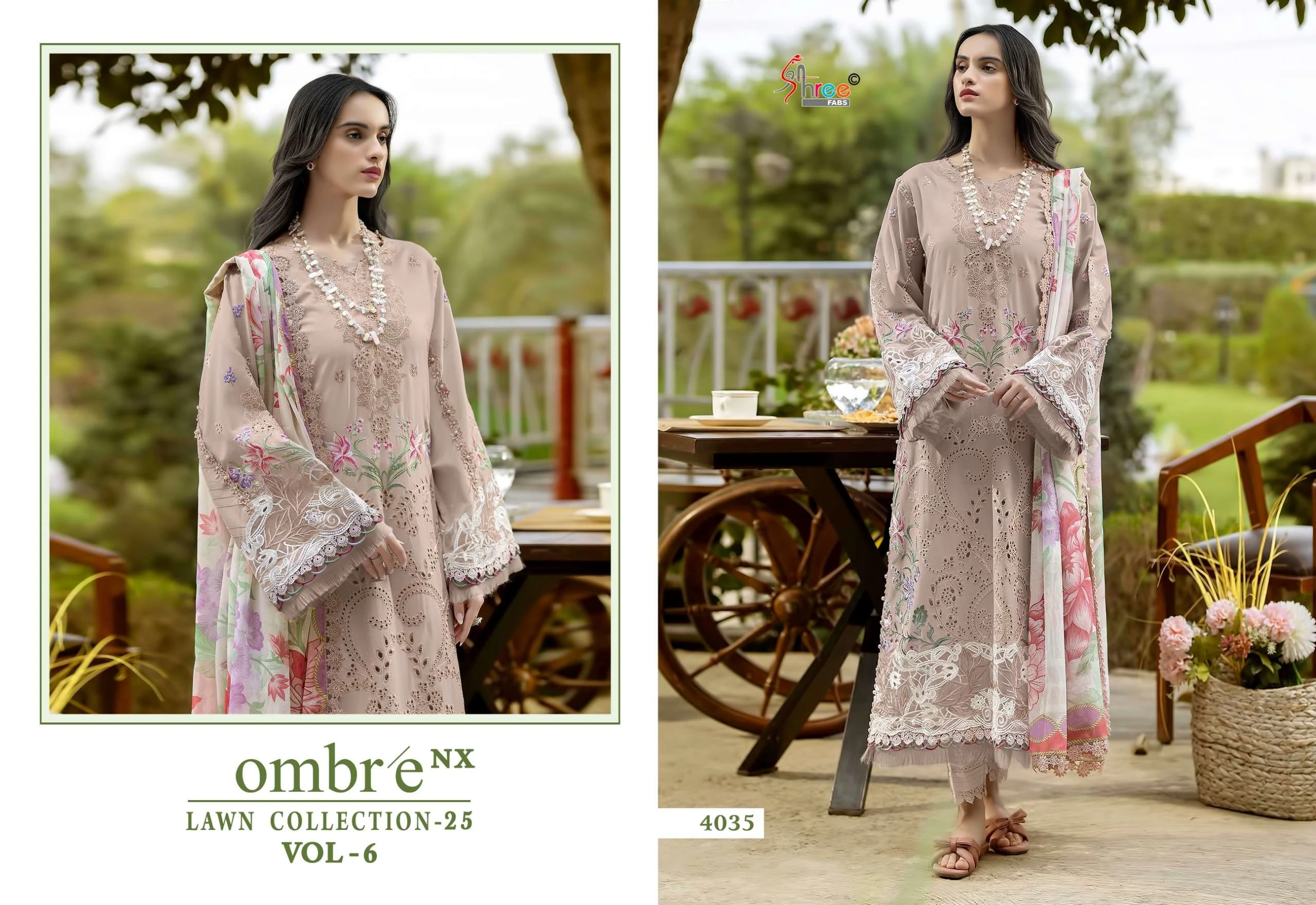 Shree Fab Ombre Lawn Collection 25 Vol 6 Nx