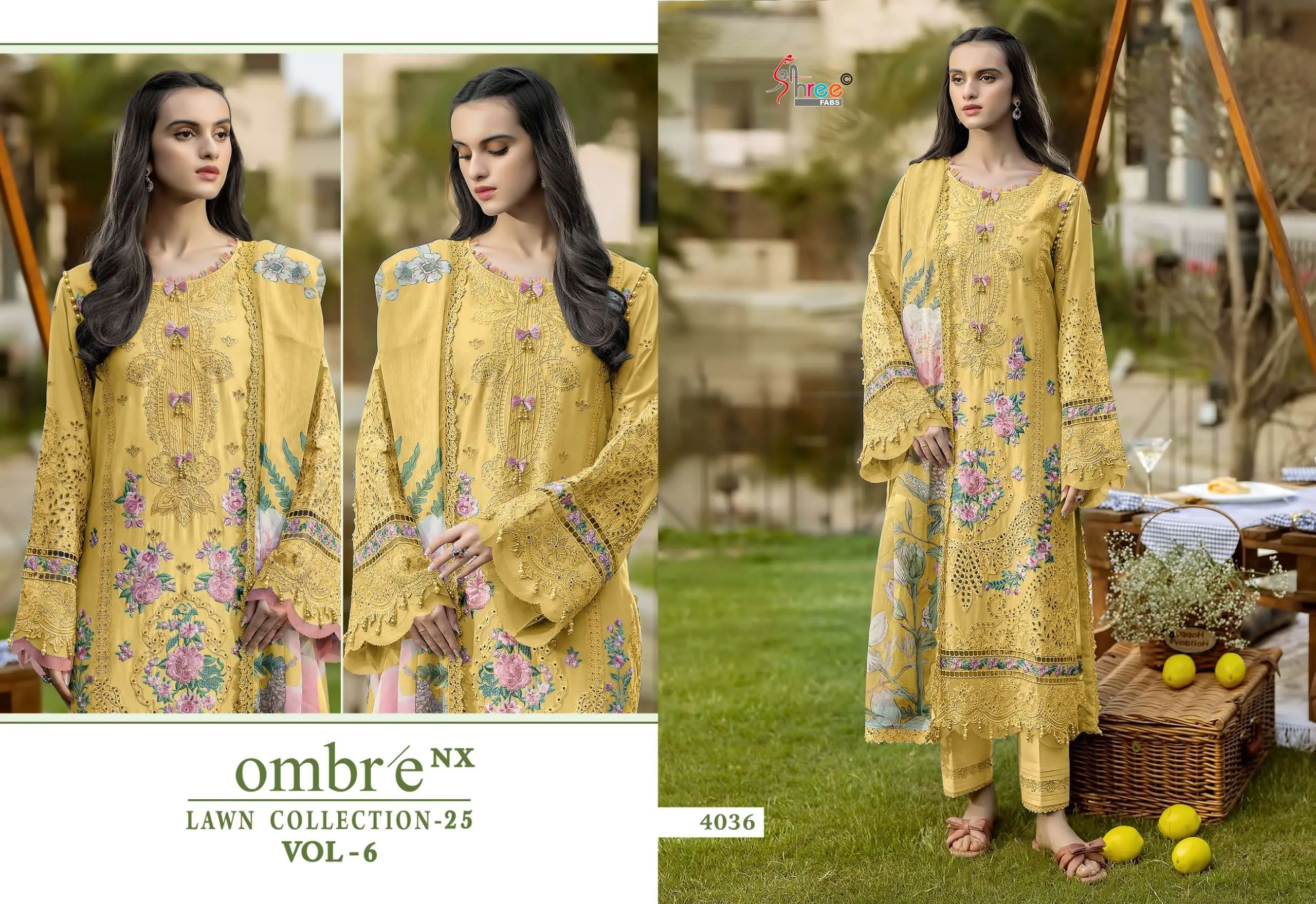 Shree Fab Ombre Lawn Collection 25 Vol 6 Nx