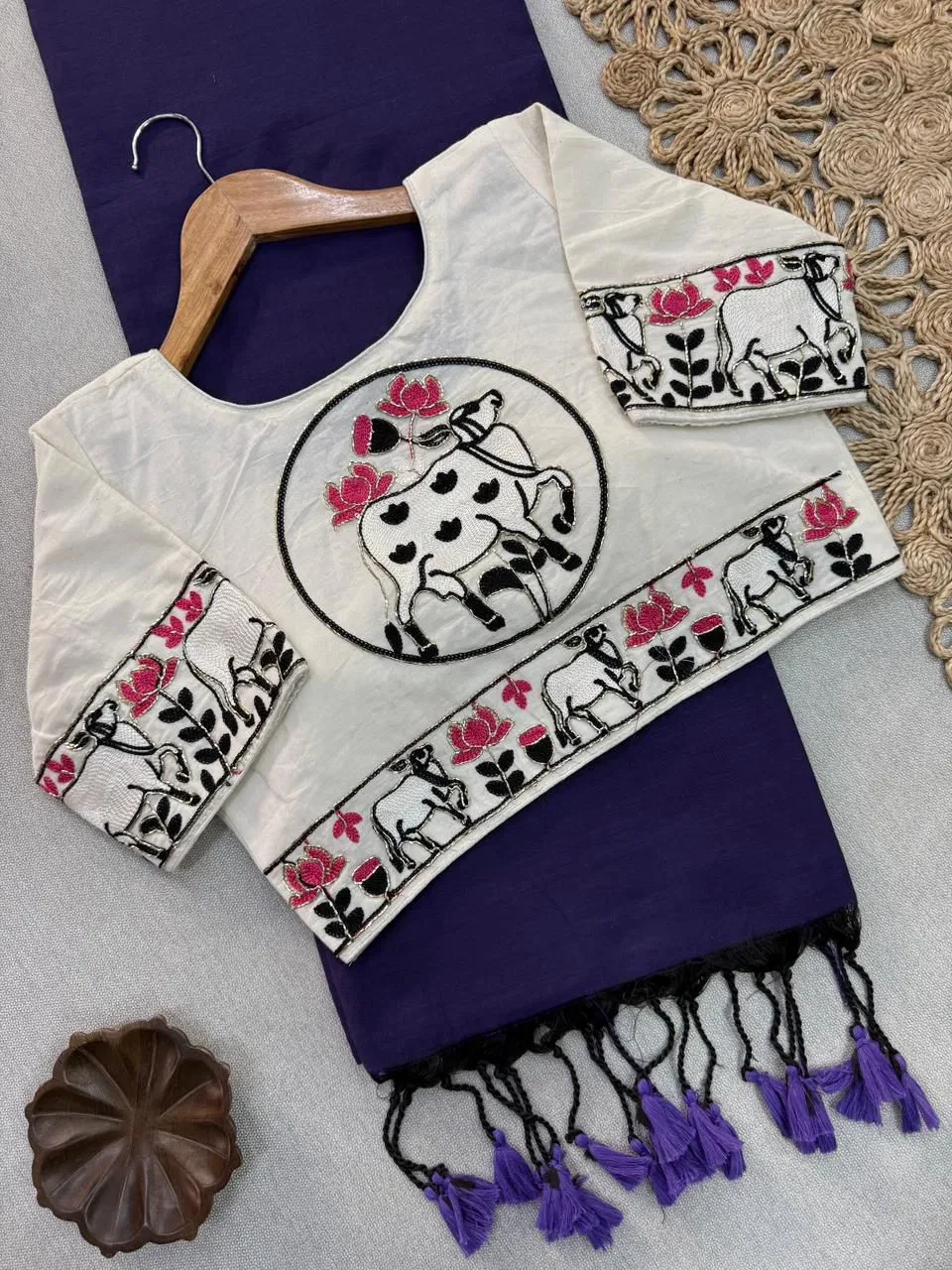 Shree Nath Vol 1 Khadi Cotton Saree Blouse with Handwork Collection