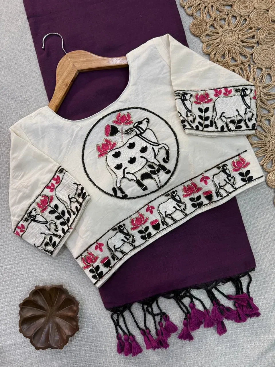 Shree Nath Vol 1 Khadi Cotton Saree Blouse with Handwork Collection