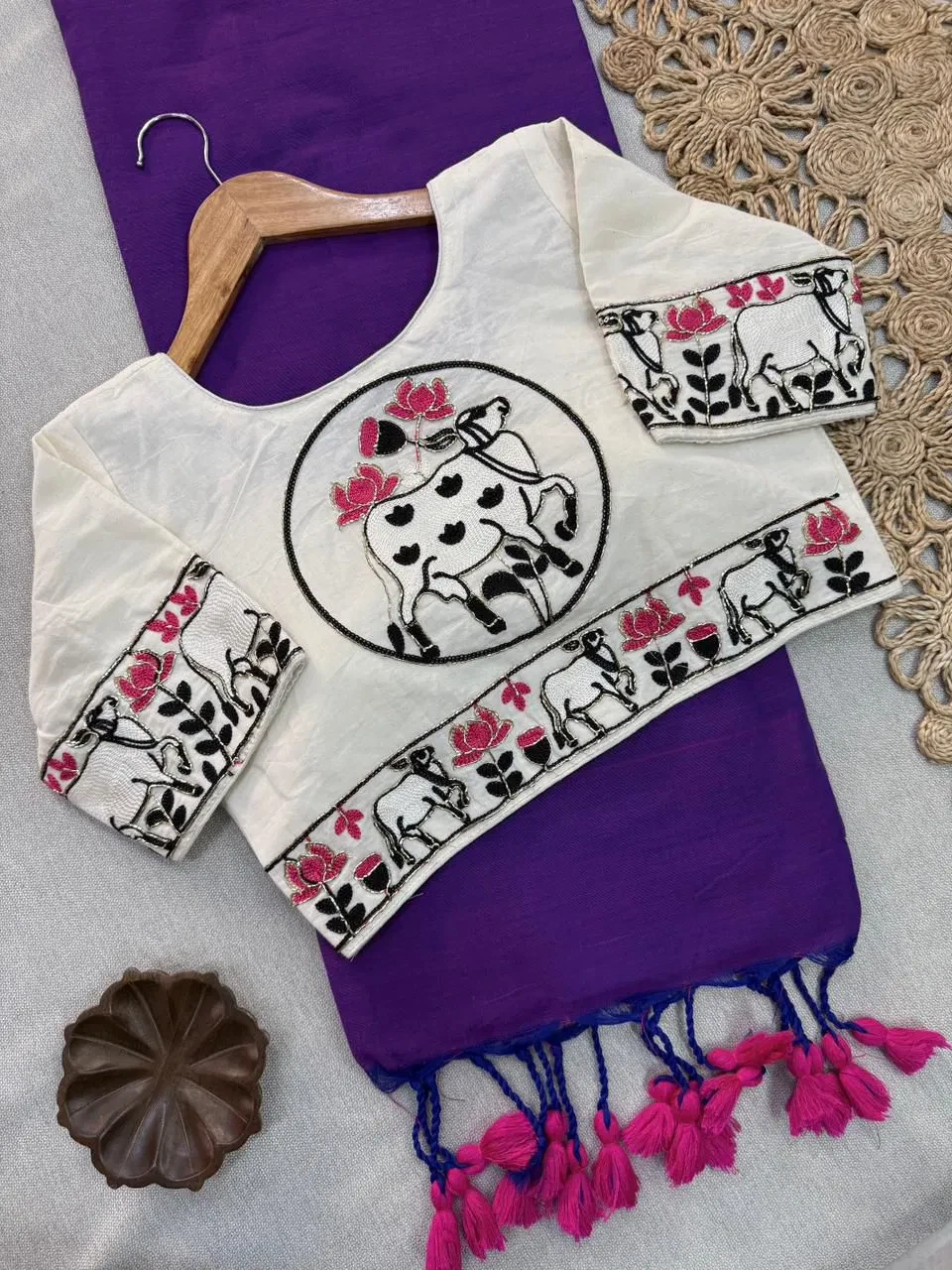 Shree Nath Vol 1 Khadi Cotton Saree Blouse with Handwork Collection