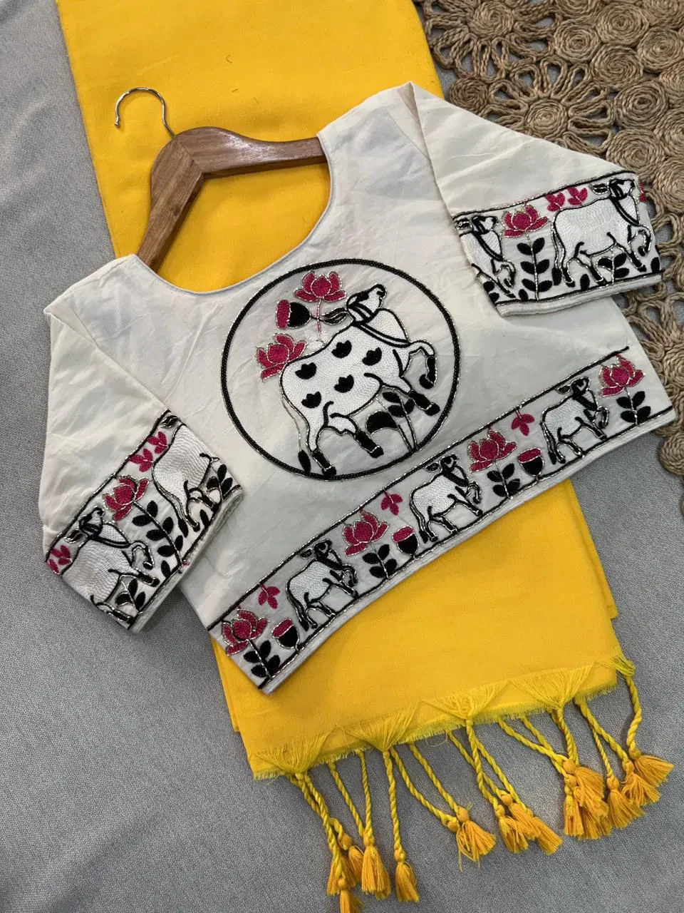 Shree Nath Vol 1 Khadi Cotton Saree Blouse with Handwork Collection