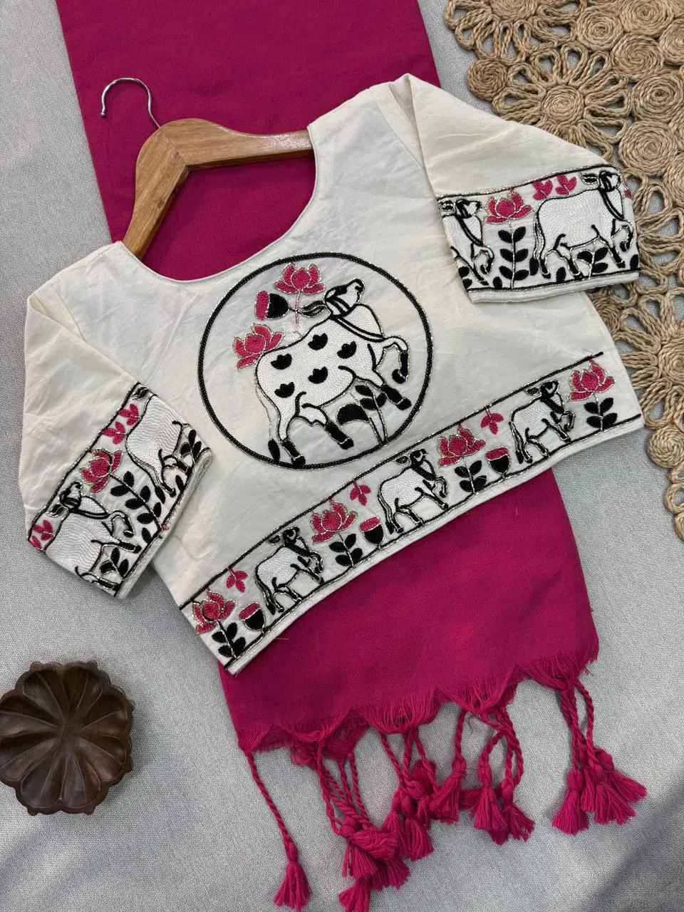 Shree Nath Vol 1 Khadi Cotton Saree Blouse with Handwork Collection