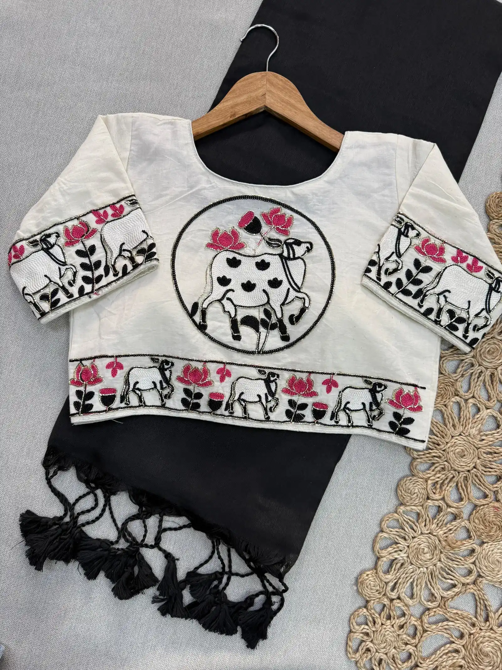 Shree Nath Vol 1 Khadi Cotton Saree Blouse with Handwork Collection