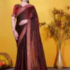 Swarosk Delta Paan Lycra with Lace Border Party Wear Saree Collection