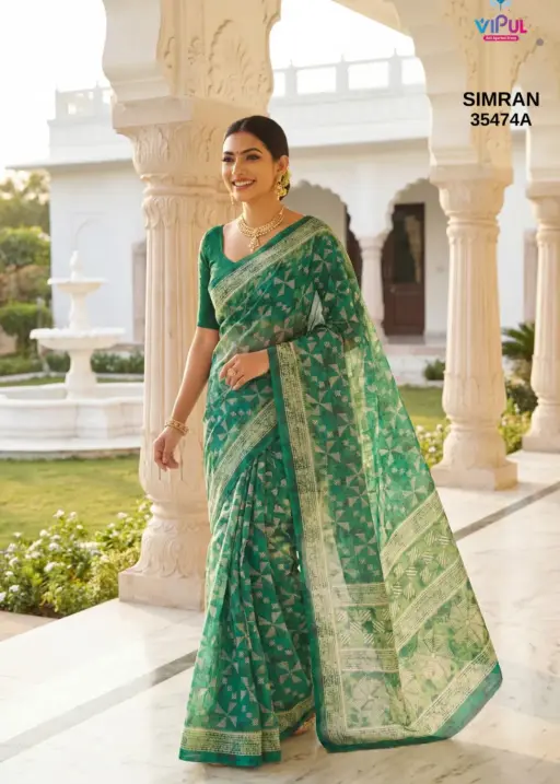 Vipul Simran 35474 a to D Georgette Casual Wear Saree Collection