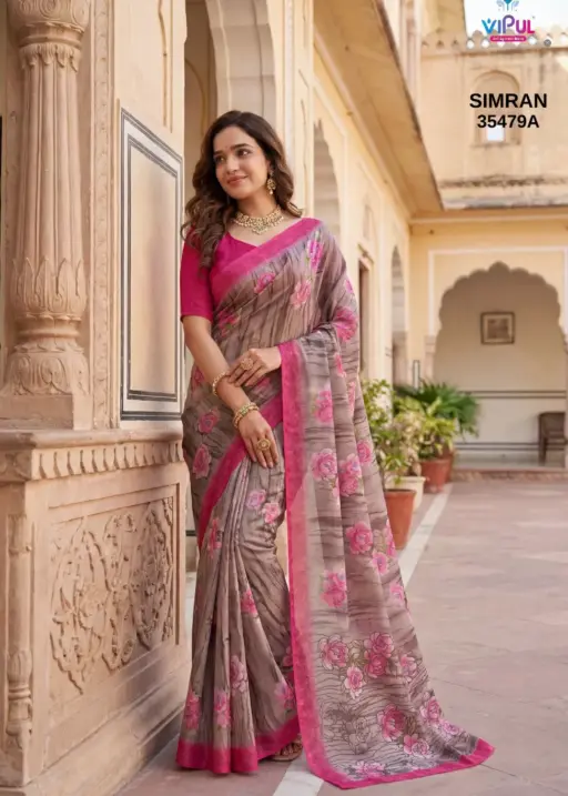 Vipul Simran 35479 a to D Georgette Casual Wear Saree Collection