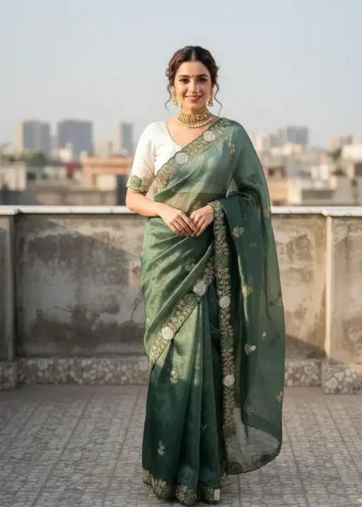 Vt 811 T Gold Crush Embroidery with Multi Threaded Designer Saree Collection