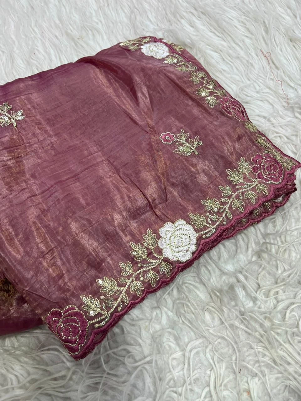 Vt 811 T Gold Crush Embroidery with Multi Threaded Designer Saree Collection