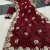 Vt 830 T Vichitra Embroidery Worked Wedding Wear Saree Collection