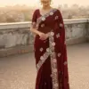Vt 830 T Vichitra Embroidery Worked Wedding Wear Saree Collection