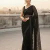 Vt 833 T Georgette Silk Sequence Worked Premium Saree Collection