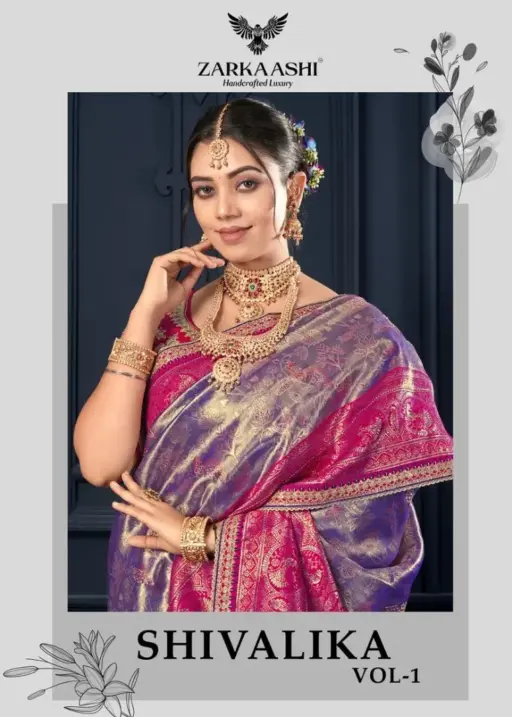 Zarkaashi Shivalika Vol 1 Nylone Tissue Festival Wear Saree Collection