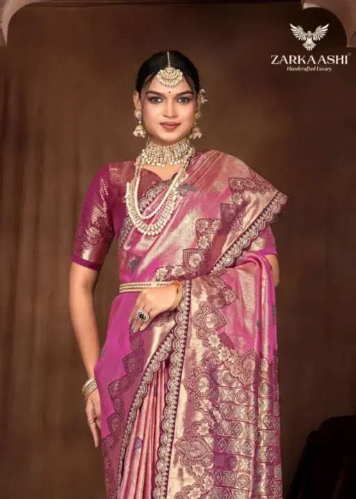 Zarkaashi Virasat Nylone Tissue Festival Wear Saree Collection