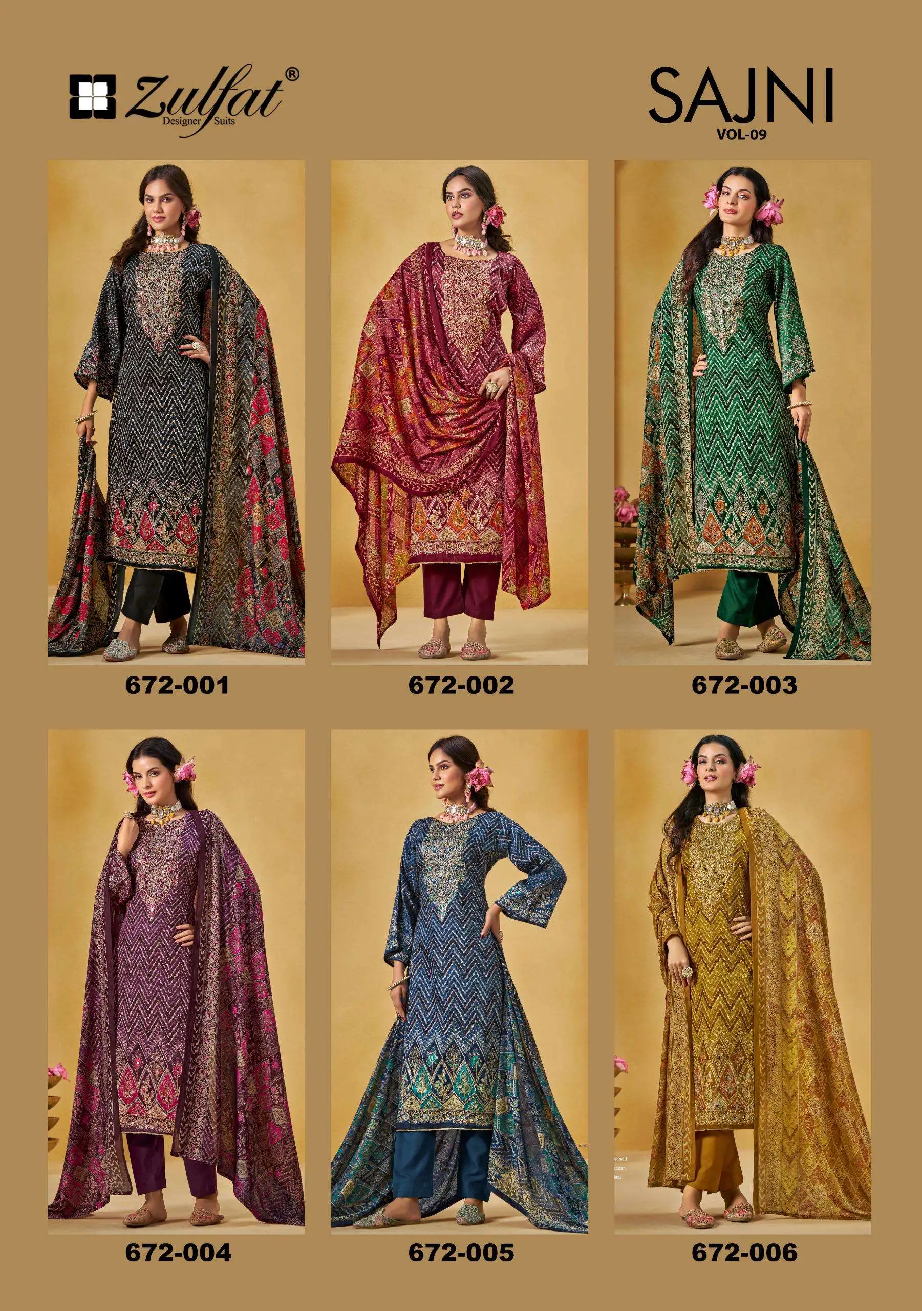 Zulfat Designer Suits S Sajni Vol 9 - Image 8